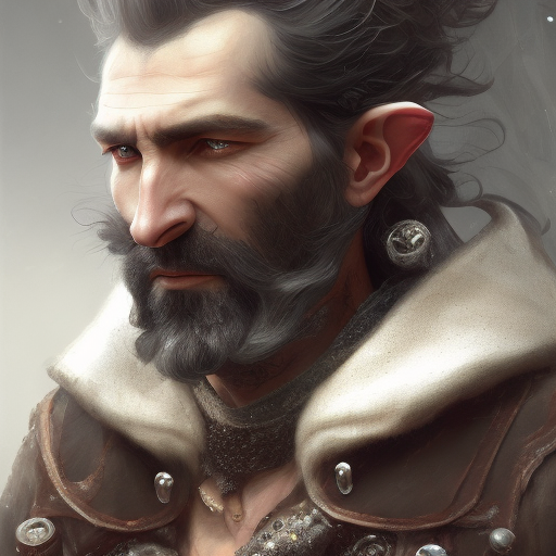 Openjourney prompt: portrait of a rugged elf man with bl...
