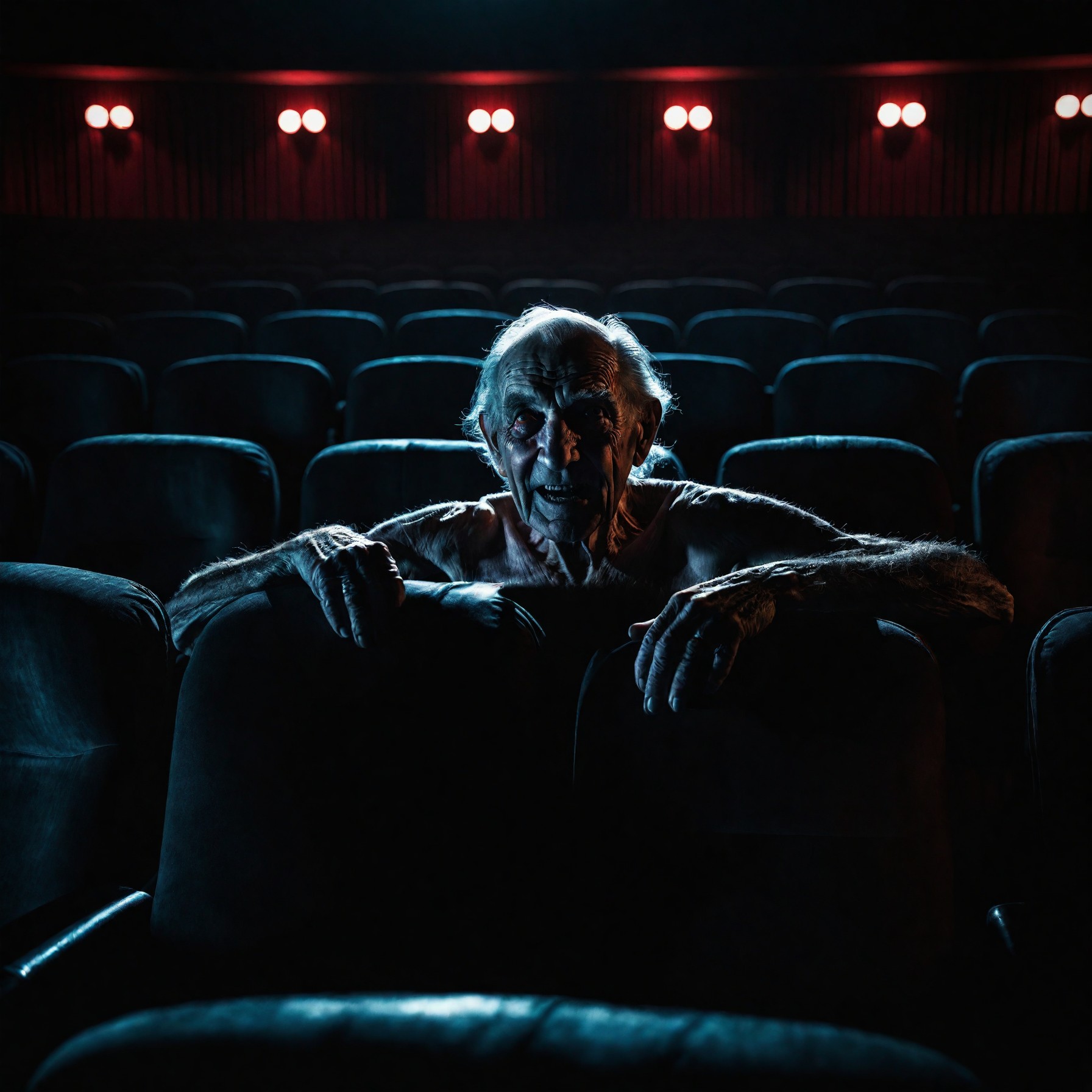Stable Diffusion prompt: a demonic old man peering from h...