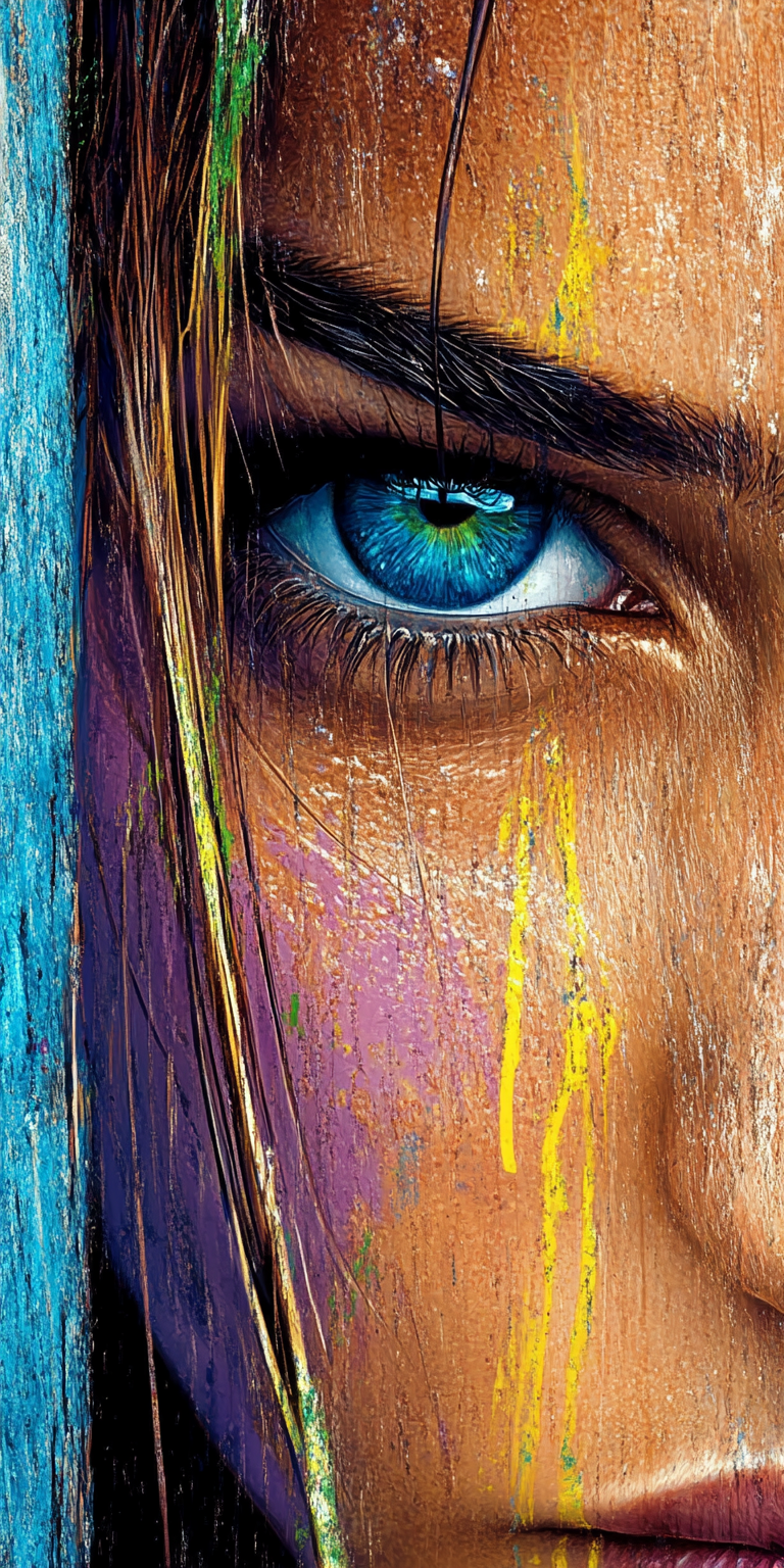 AI generated: Midjourney prompt: color drawing of a woman's face --chaos 75 --ar 1:... (Midjourney - Portraits)
