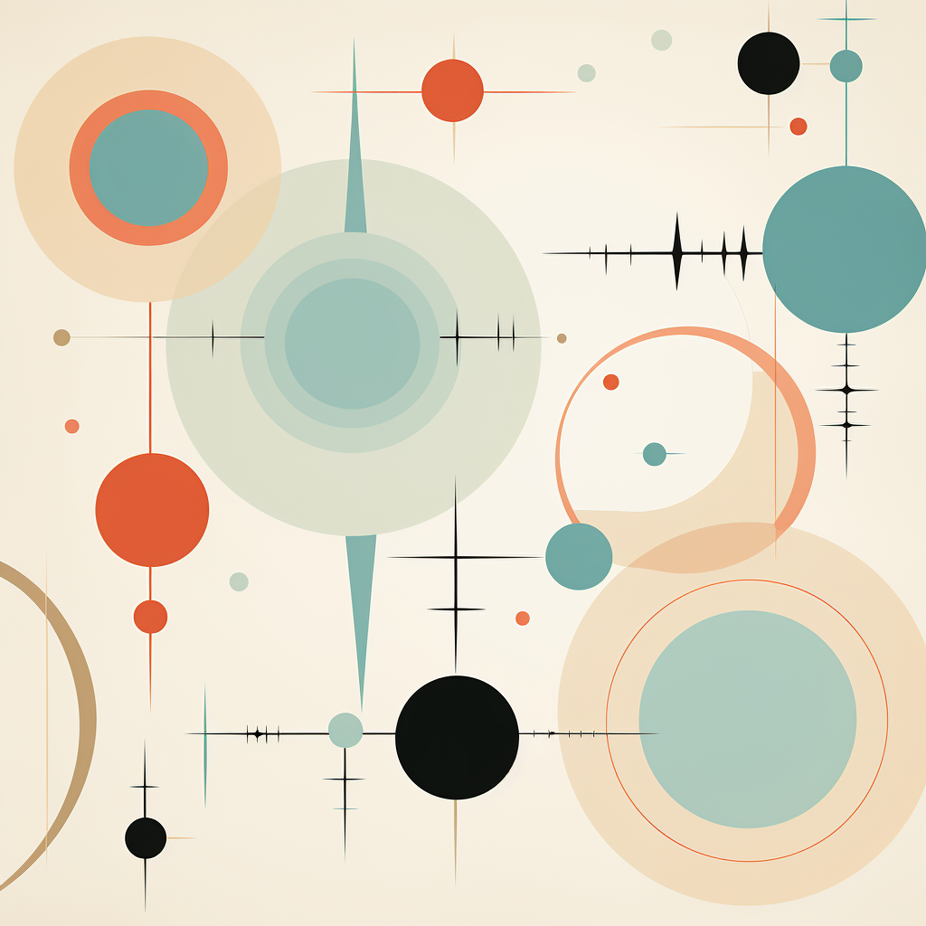 AI generated: Midjourney prompt: Patterns inspired by the Atomic Age, with orbs and... (Midjourney - Concept Art)