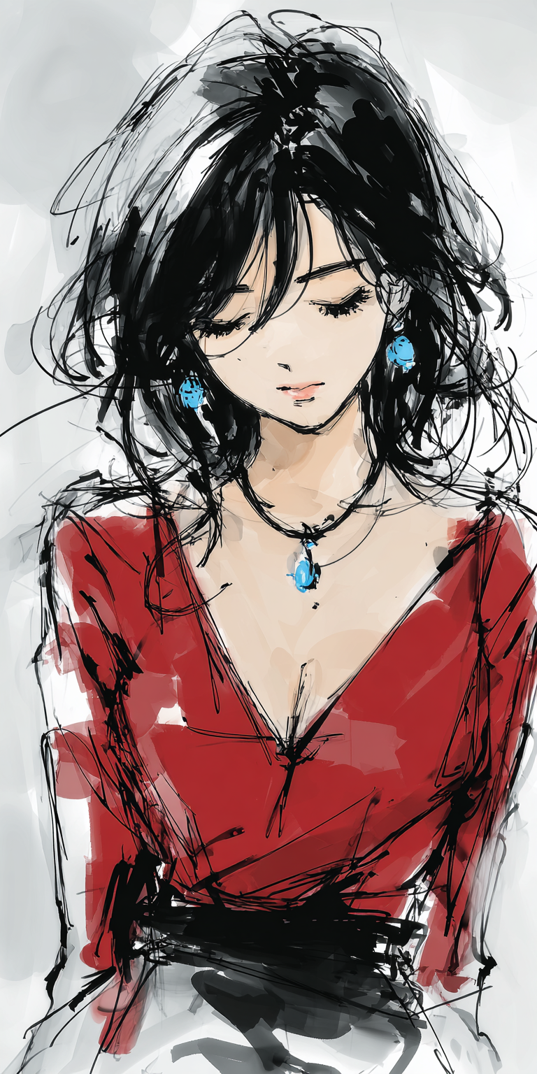 AI generated: Midjourney prompt: painting, woman --chaos 75 --ar 1:2 --sref 3327681... (Midjourney - Portraits)