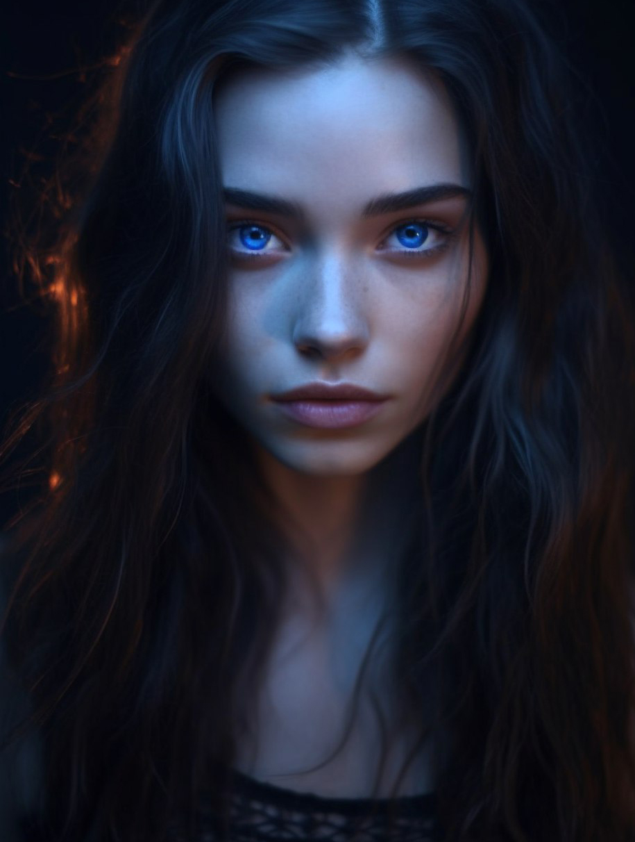 صورة مولدة بالذكاء الاصطناعي: Midjourney prompt: a close up photo of a person with long hair, inspi... (نموذج Midjourney - صور شخصية)