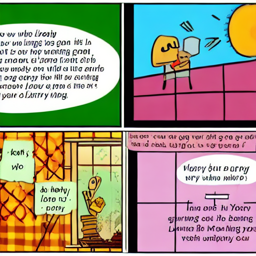 Stable Diffusion prompt: [Please draw a four-frame cartoo...