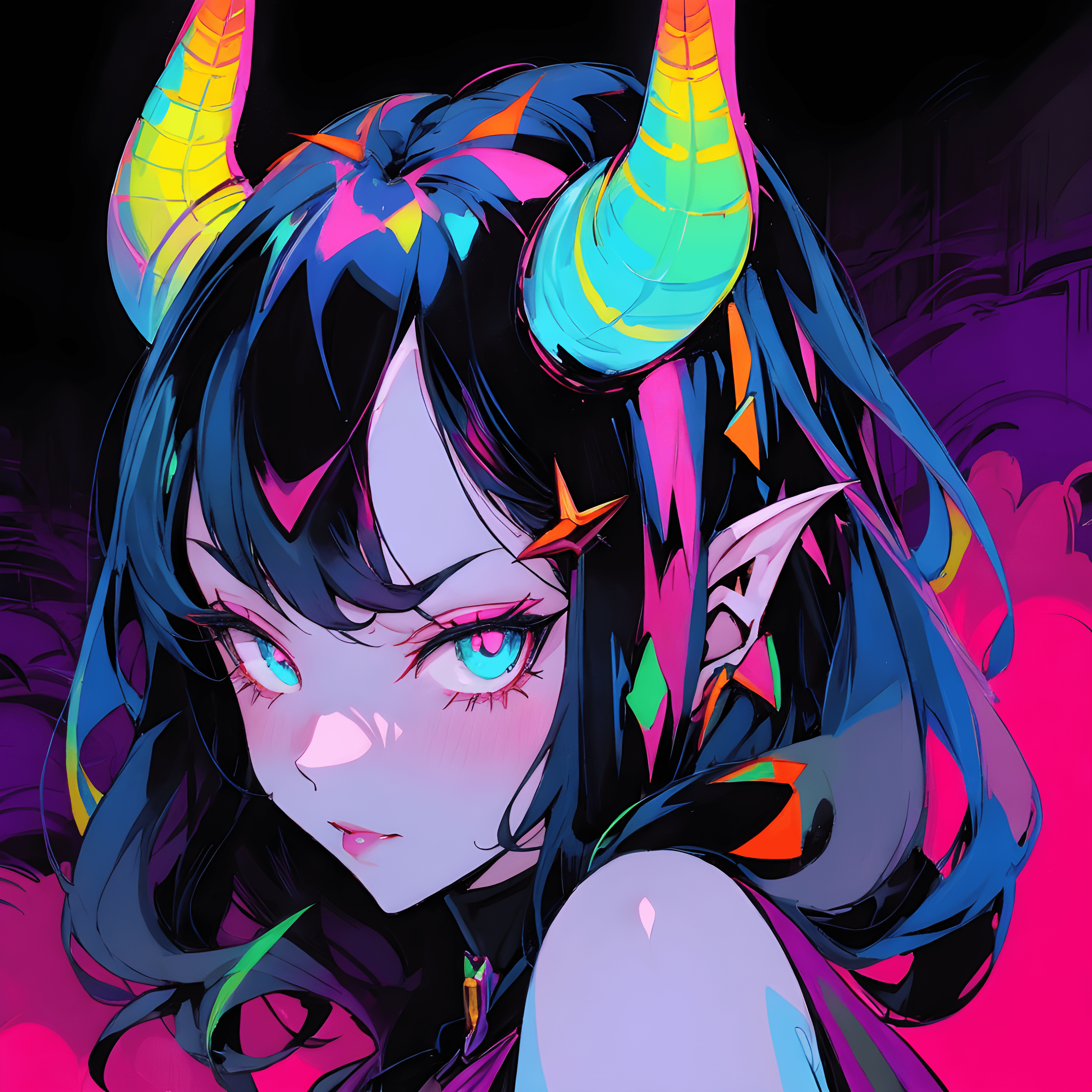 Counterfeit-V2.5 prompt: a girl with horns on her head, inspired by rossdra... - Counterfeit-V2.5