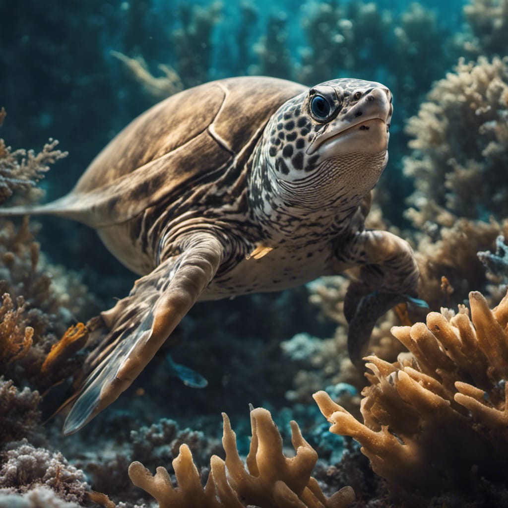 صورة مولدة بالذكاء الاصطناعي: Discovery of a New Turtle Species (نموذج Stable Diffusion - تصوير فوتوغرافي)