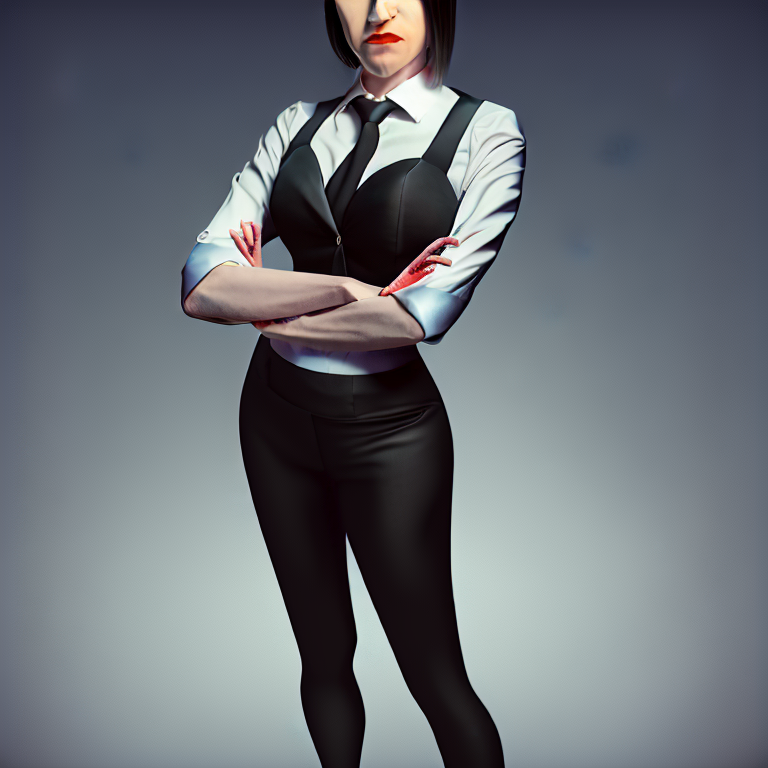 Stable Diffusion prompt: female dressed as businesswoman,...
