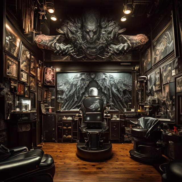 صورة مولدة بالذكاء الاصطناعي: Tattoo Parlor 2 (نموذج Protogen x3.4 (Photorealism) Official Release - تصوير فوتوغرافي)
