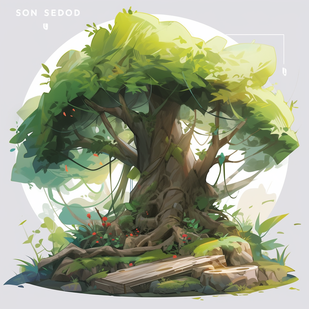 صورة مولدة بالذكاء الاصطناعي: Midjourney prompt: An icon design, 3D, nature icon, tree, soft light,... (نموذج Midjourney - Logo Icon Design)