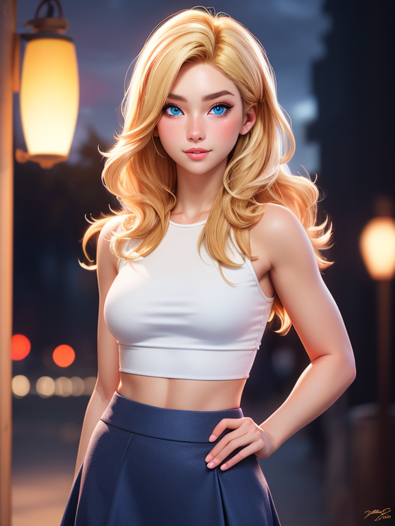 AI generated: Stable Diffusion prompt: realistic, 1girl, blonde hair, blue eyes, glowing ... (Stable Diffusion - Photography)