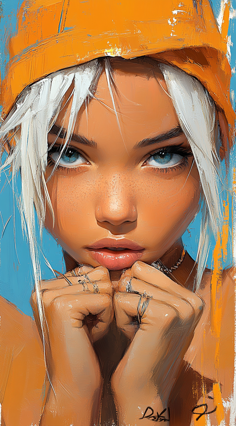 Midjourney prompt: an image of a girl with white hair, in the style o... - Midjourney