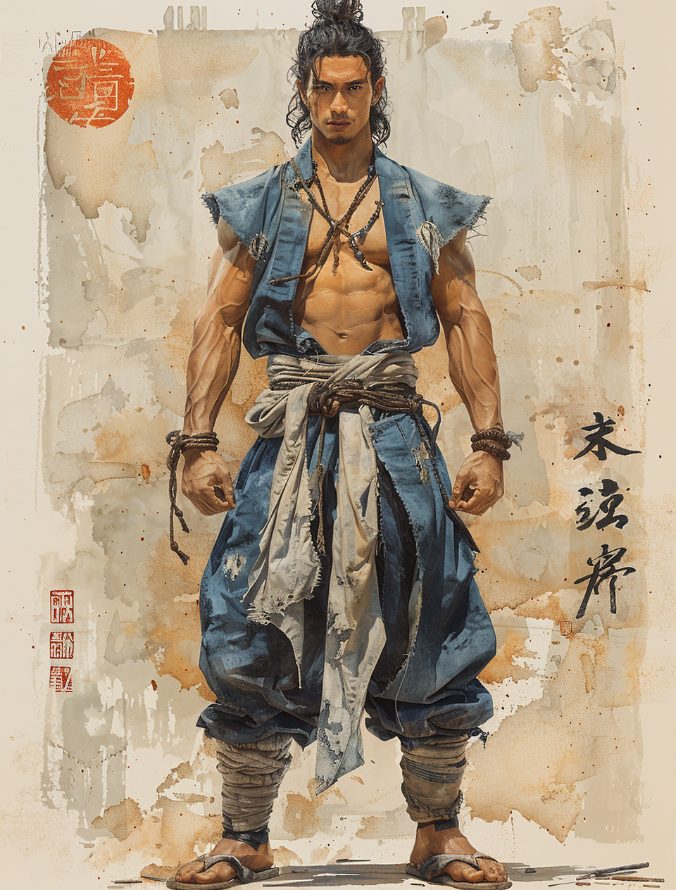 AI generated: Midjourney prompt: a character in kung pow, in the style of anime-ins... (Midjourney - Character Design)