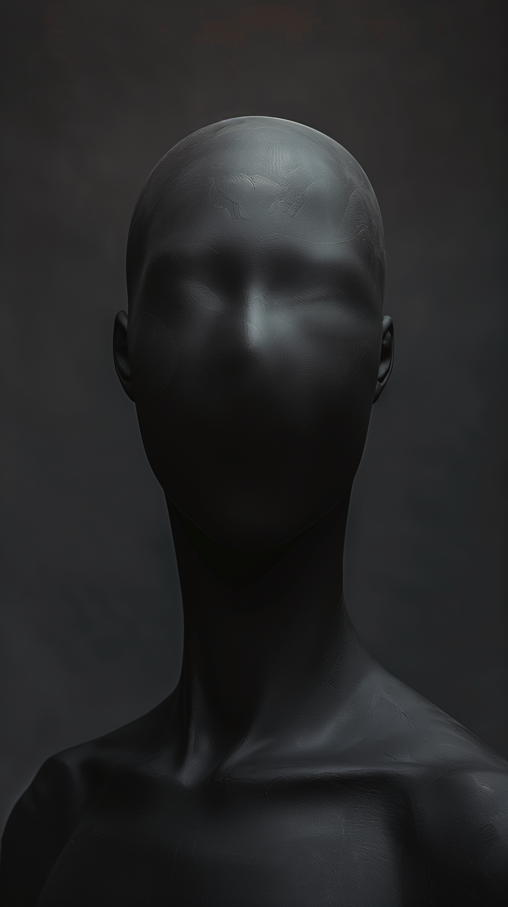 صورة مولدة بالذكاء الاصطناعي: Midjourney prompt: minimalist, human head and neck, presented as a sm... (نموذج Midjourney - صور شخصية)