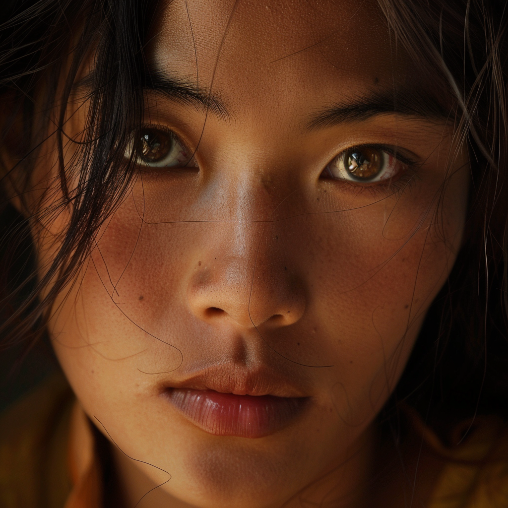 Midjourney prompt: a close up portrait of a stunning Bhutan woman, hi... - Midjourney