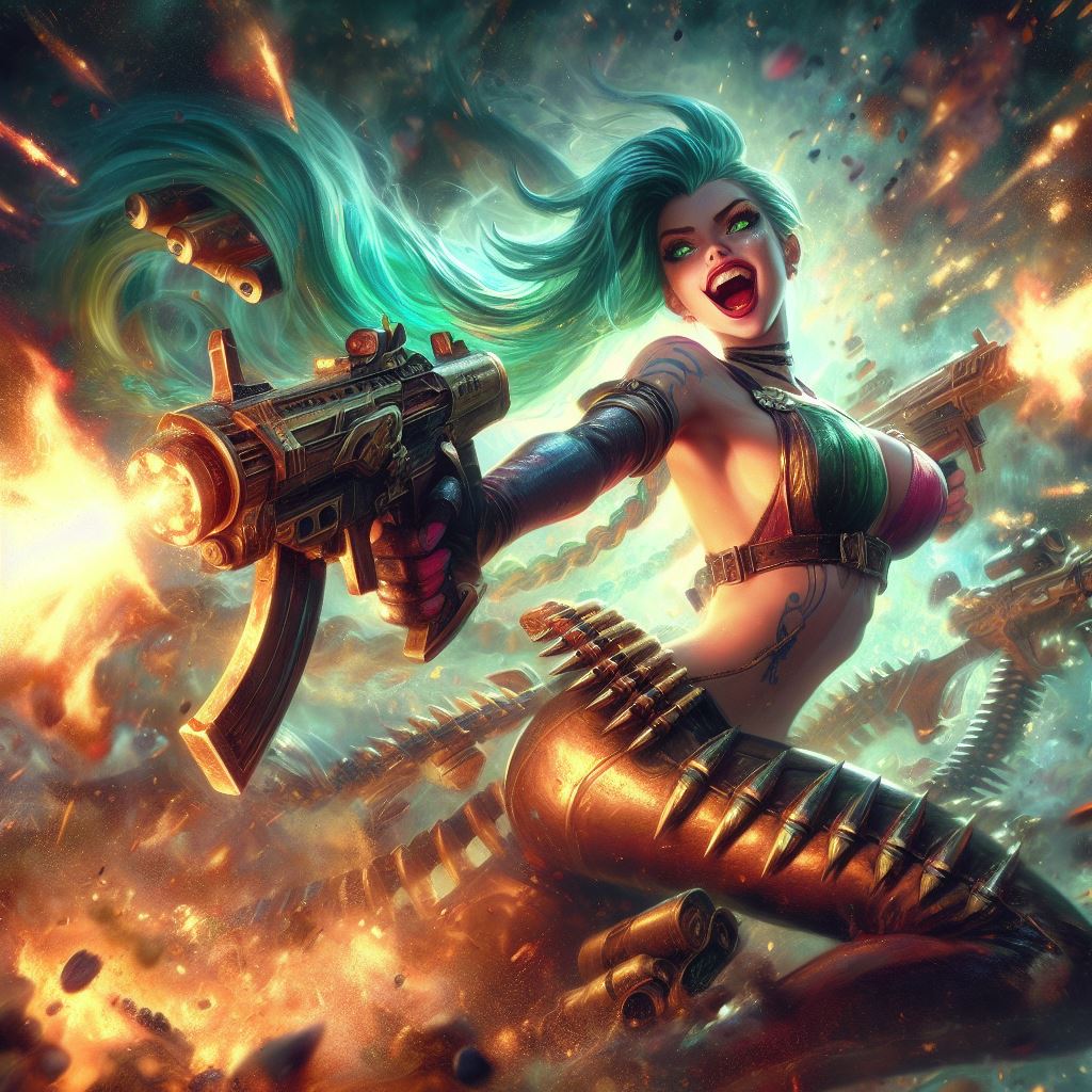 AI generated: Carnage Jinx (DALL·E - Anime)