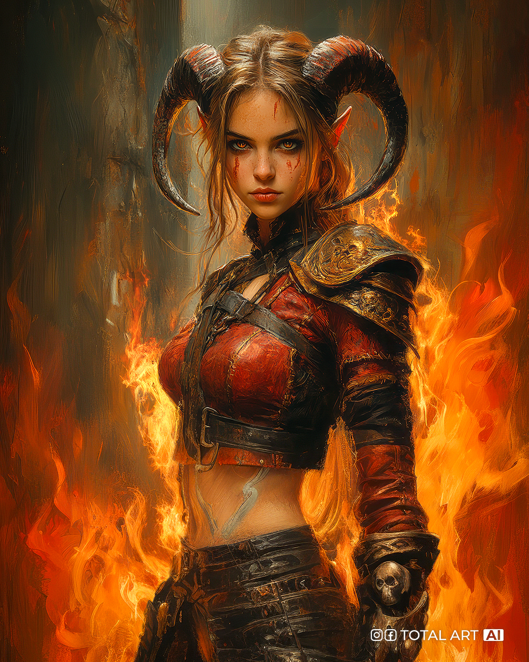 AI generated: «Don't play with fire!» (Midjourney - Character Design)