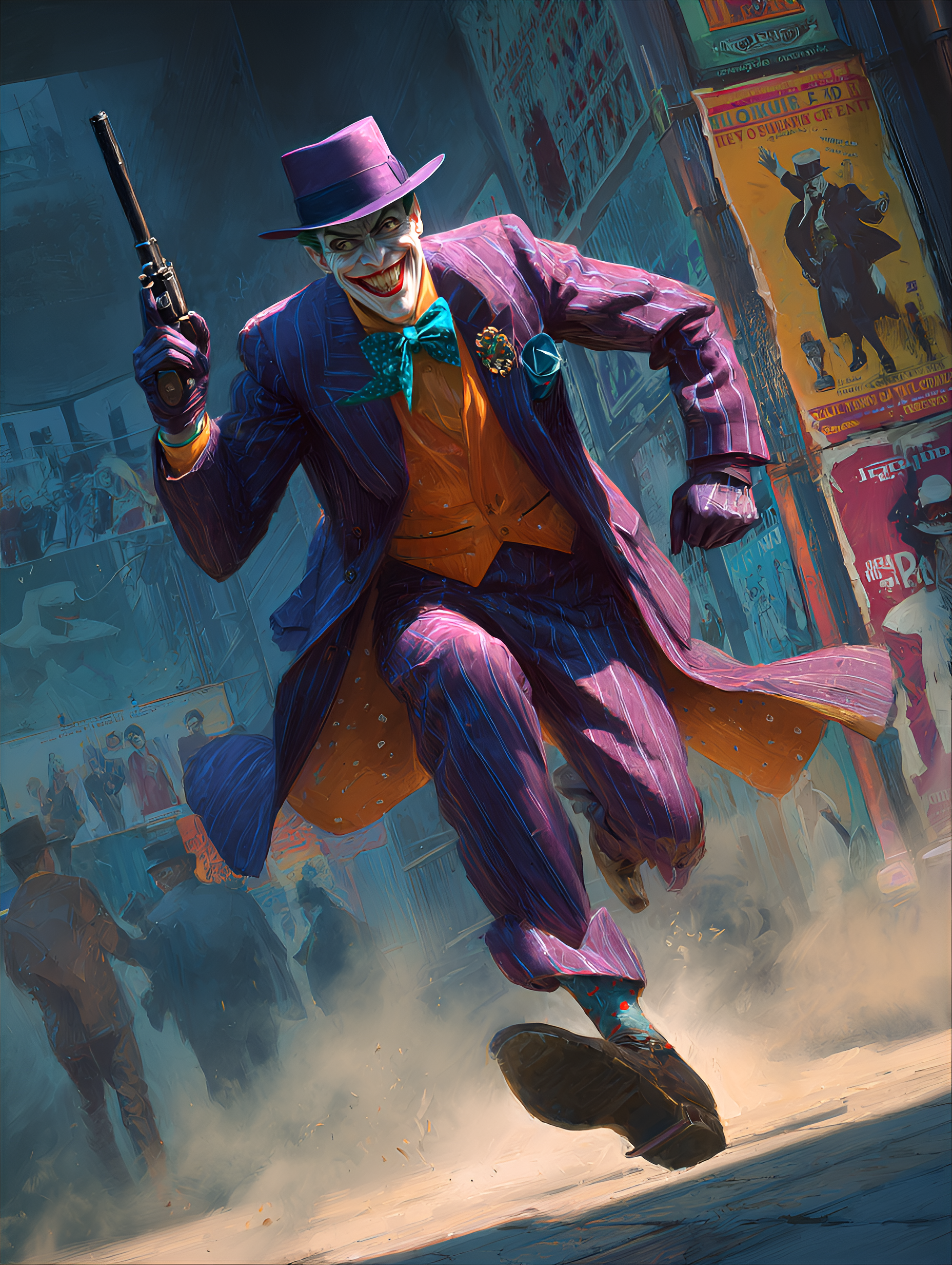 AI generated: Midjourney prompt: The Joker, Caucasian male, mid-30s, wearing a clas... (Midjourney - Portraits)