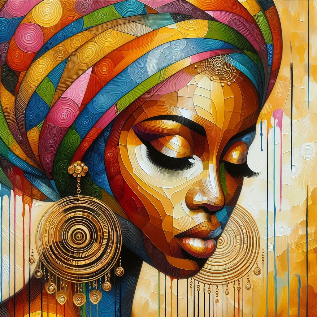 صورة مولدة بالذكاء الاصطناعي: african abstract women (نموذج DALL·E - صور شخصية)