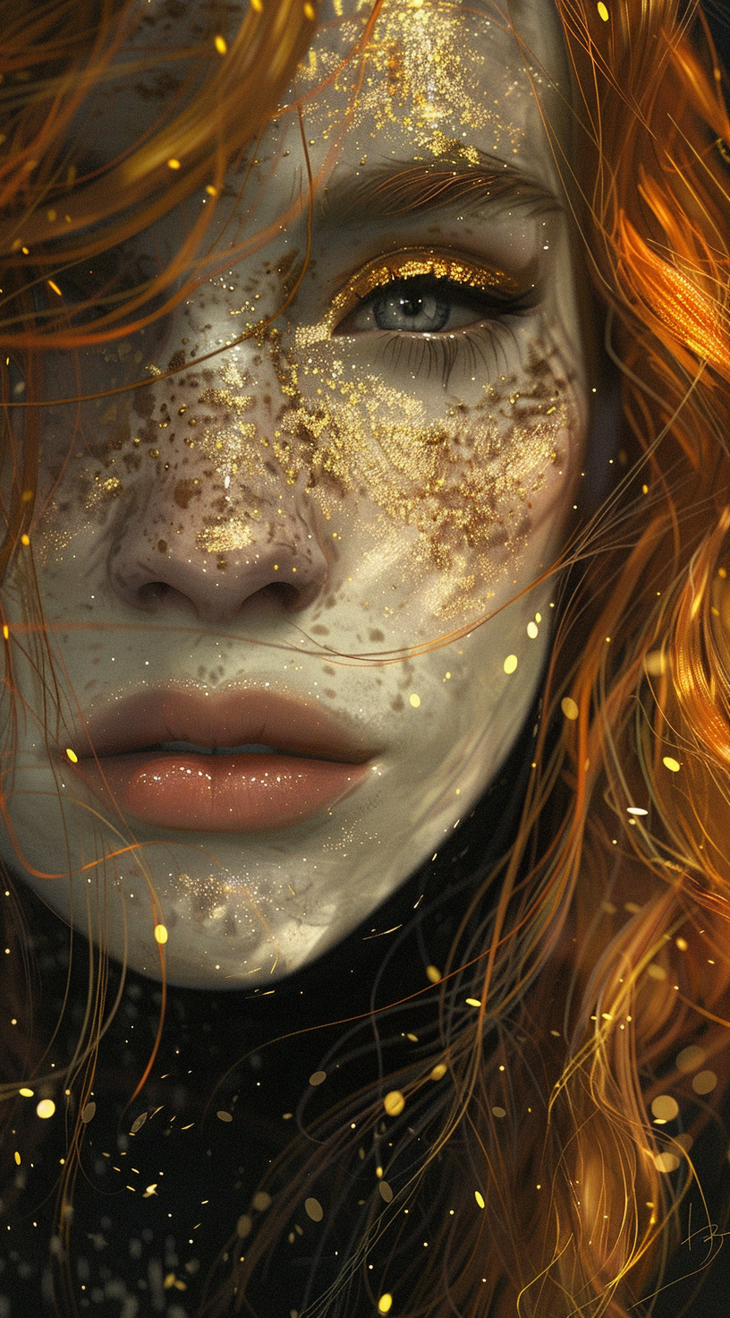 AI generated: Midjourney prompt: an art piece of a fantasy woman with red hair, in ... (Midjourney - Portraits)