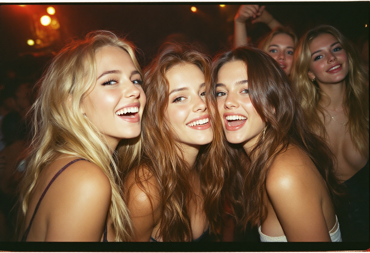 صورة مولدة بالذكاء الاصطناعي: FLUX prompt: photo, candid 35mm Polaroid of a group of a sweet ... (نموذج FLUX - تصوير فوتوغرافي)