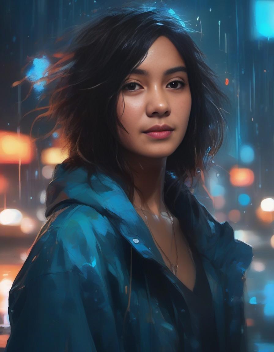 AI generated: DreamShaper prompt: a close up of a person with blue hair, inspired by... (DreamShaper - Concept Art)