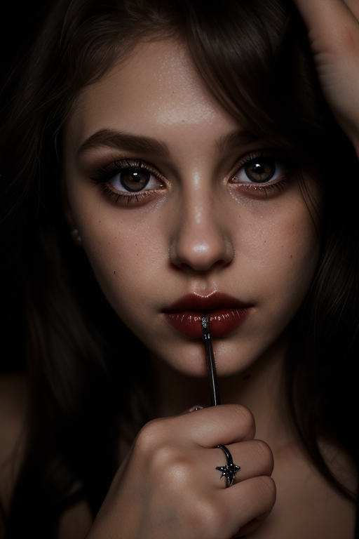 AI generated: Stable Diffusion prompt: closeup of a girl's eye, dimly lit, sultry look, r... (Stable Diffusion - Portraits)
