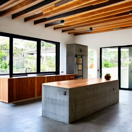 Stable Diffusion prompt: open concept kitchen and living ...