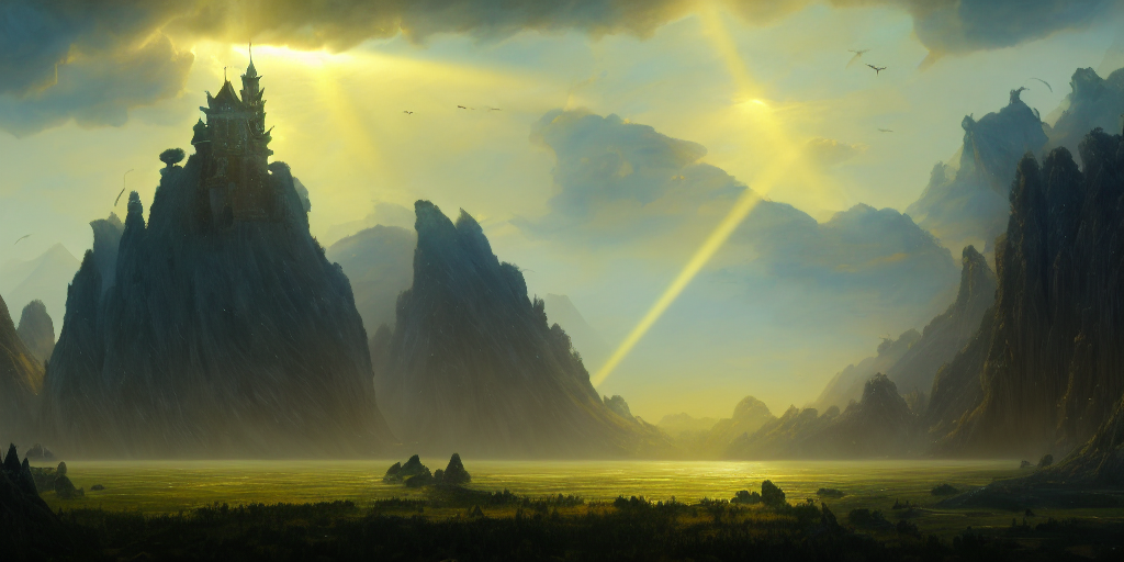 Stable Diffusion prompt: a beautiful fantasy landscape, m...