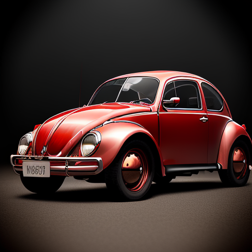 صورة مولدة بالذكاء الاصطناعي: DreamShaper prompt: General outline of a latest model red volkswagen b... (نموذج DreamShaper - صور شخصية)