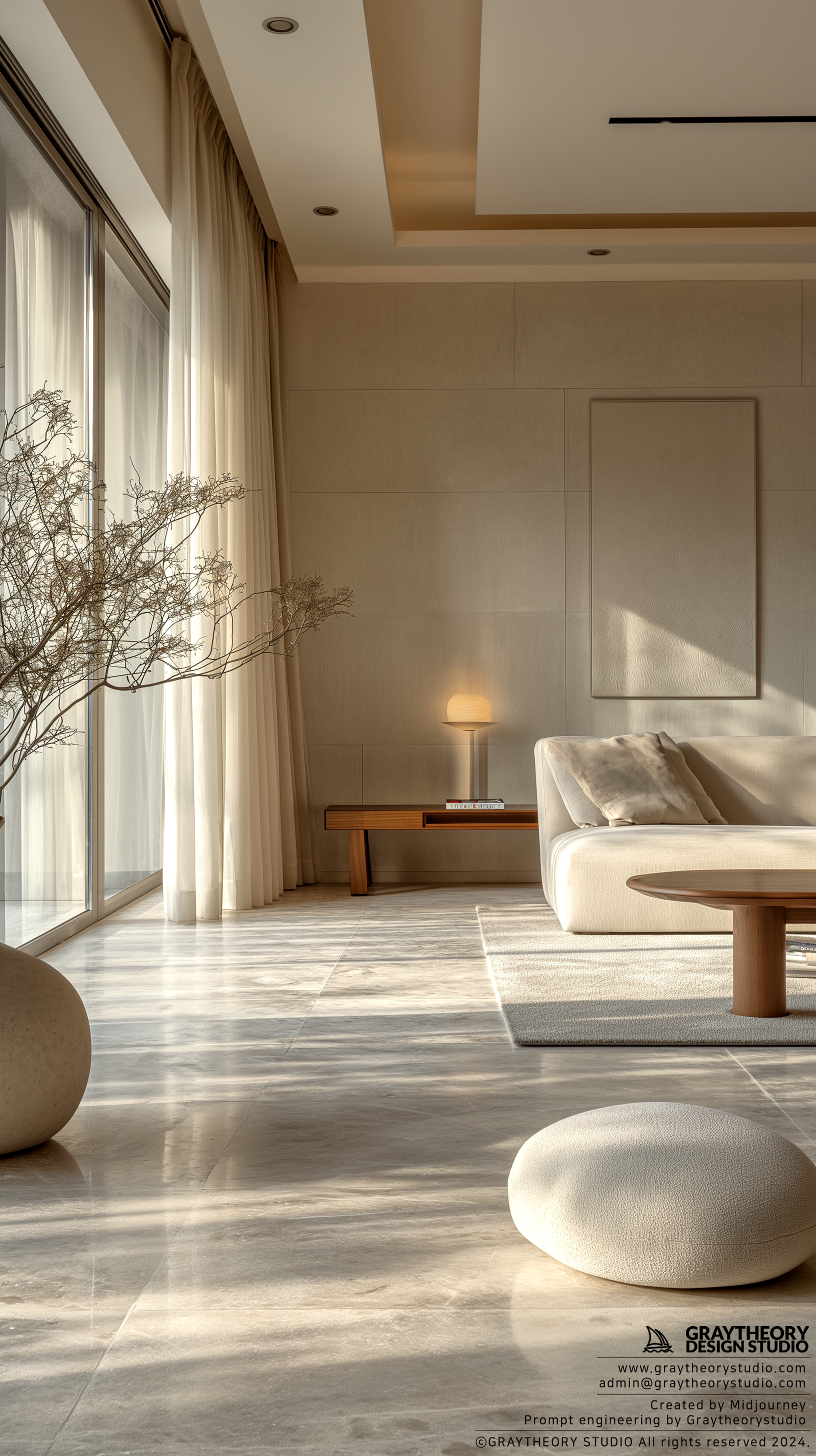 AI generated: Realism Living room interior (Midjourney - Interior Design)