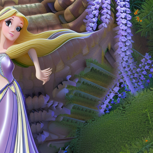 Stable Diffusion prompt: Rapunzel disney movie ,disney ar...
