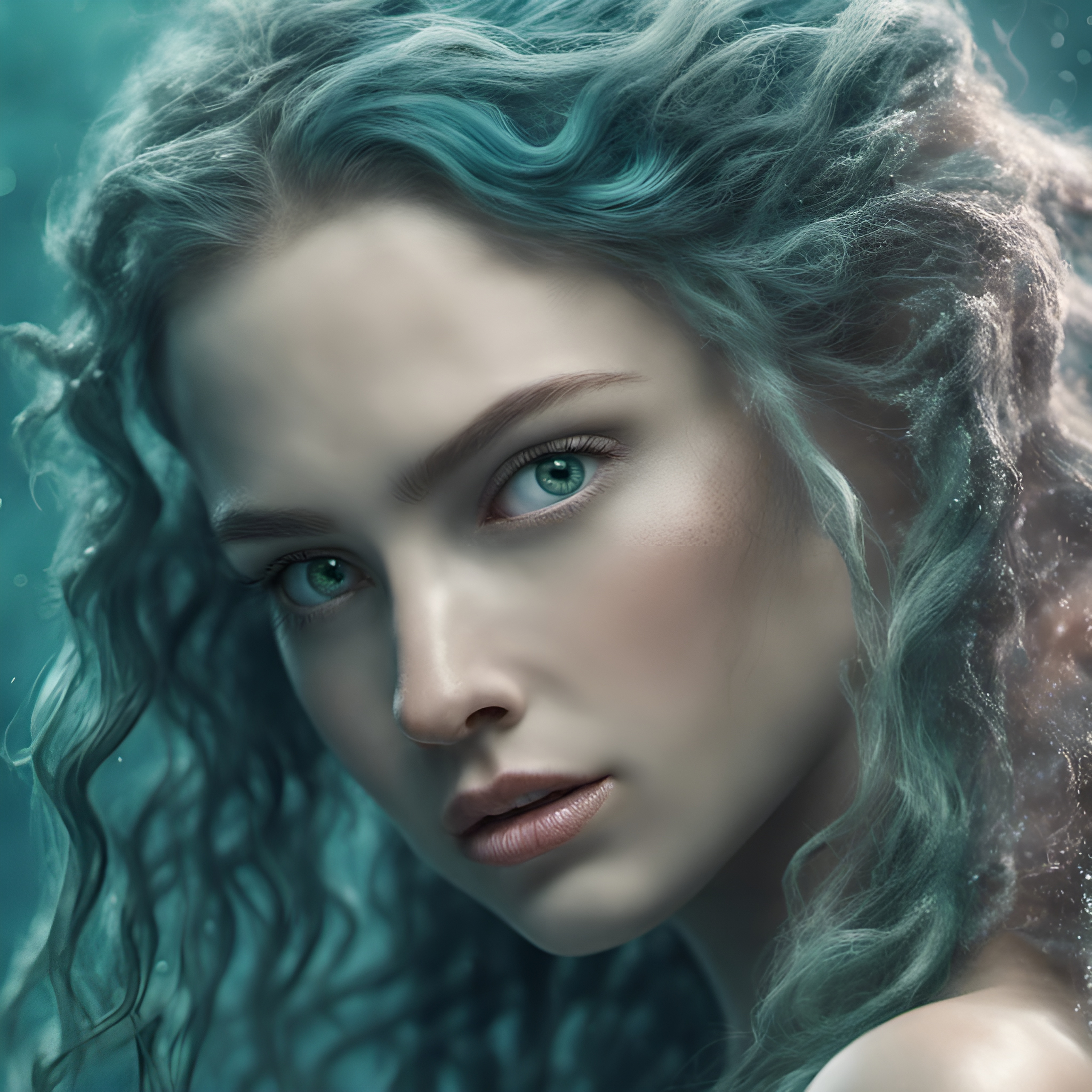 صورة مولدة بالذكاء الاصطناعي: Mermaid Close Up (نموذج Stable Diffusion - صور شخصية)