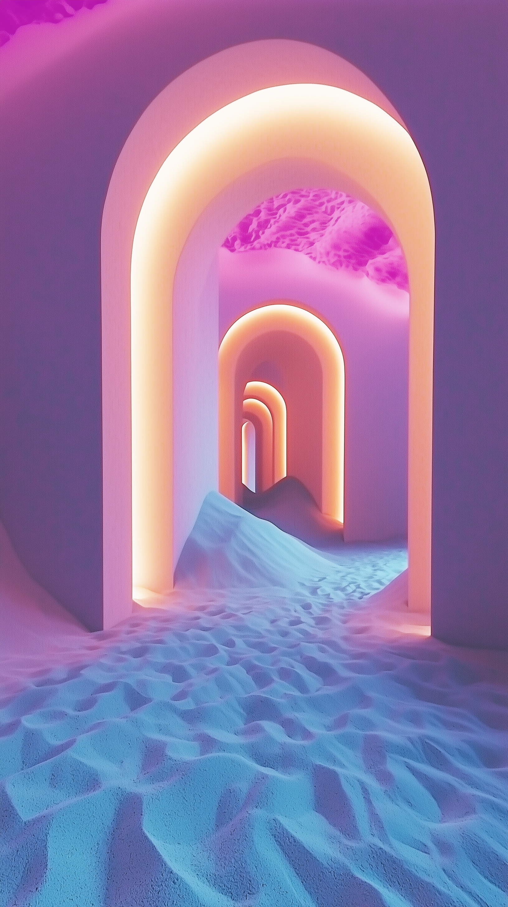 AI generated: Midjourney prompt: generative image, tilt shot, minimalist atrium int... (Midjourney - Interior Design)