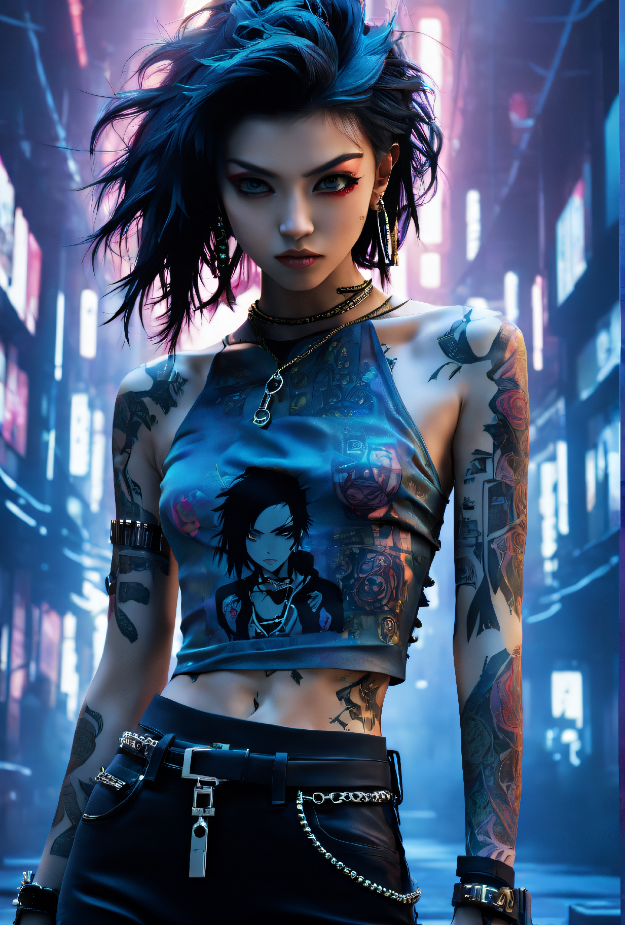 Stable Diffusion prompt: anime artwork A photo of a punk-...