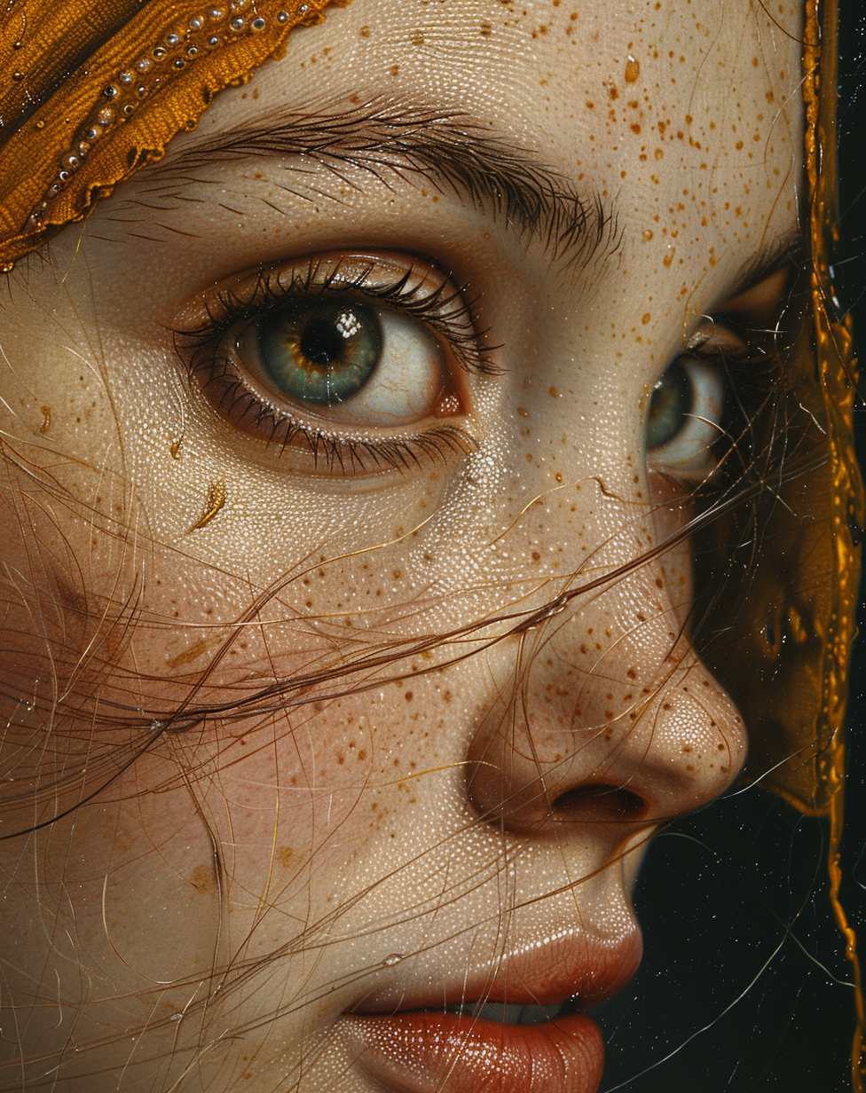 Midjourney prompt: a painting of a girl with a pearl earring, in the ... - Midjourney
