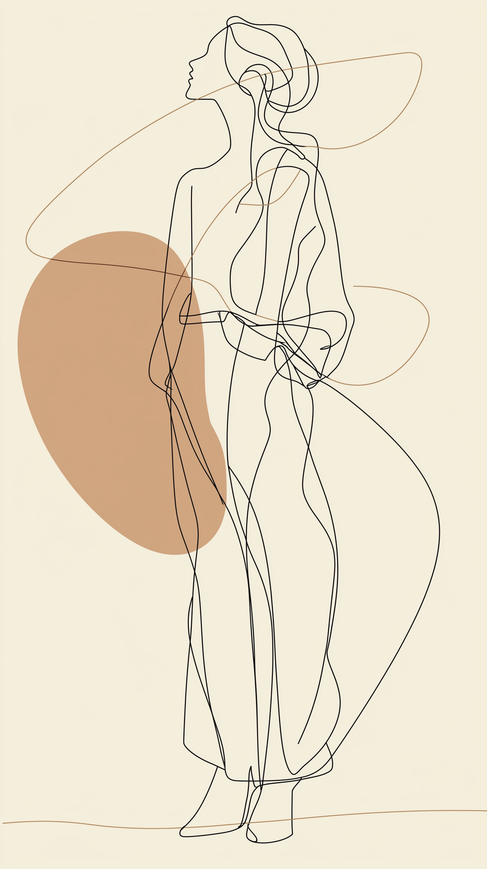 AI generated: Midjourney prompt: line art illustration, fashionable woman, clean ve... (Midjourney - Portraits)
