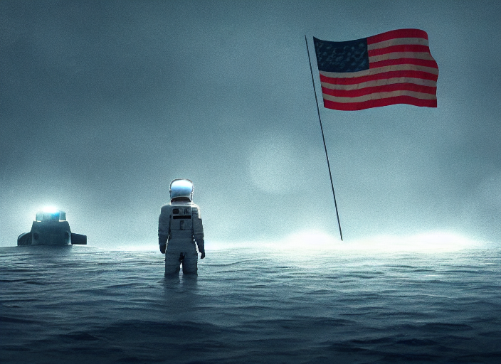Stable Diffusion prompt: astronaut holding a flag in an u...