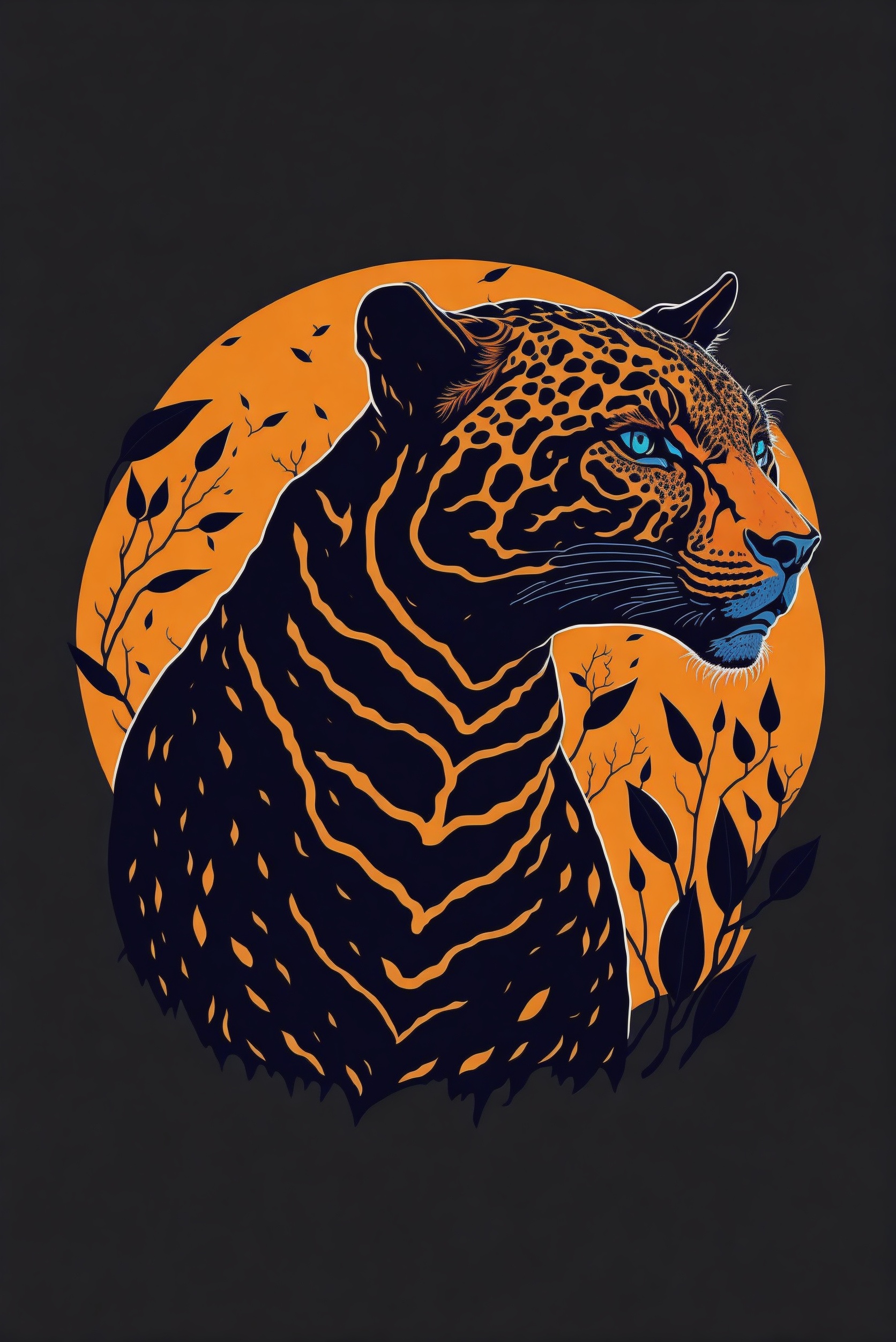 AI generated: Deliberate prompt: a silhouette design of a jaguar, with defined sh... (Deliberate - Anime)