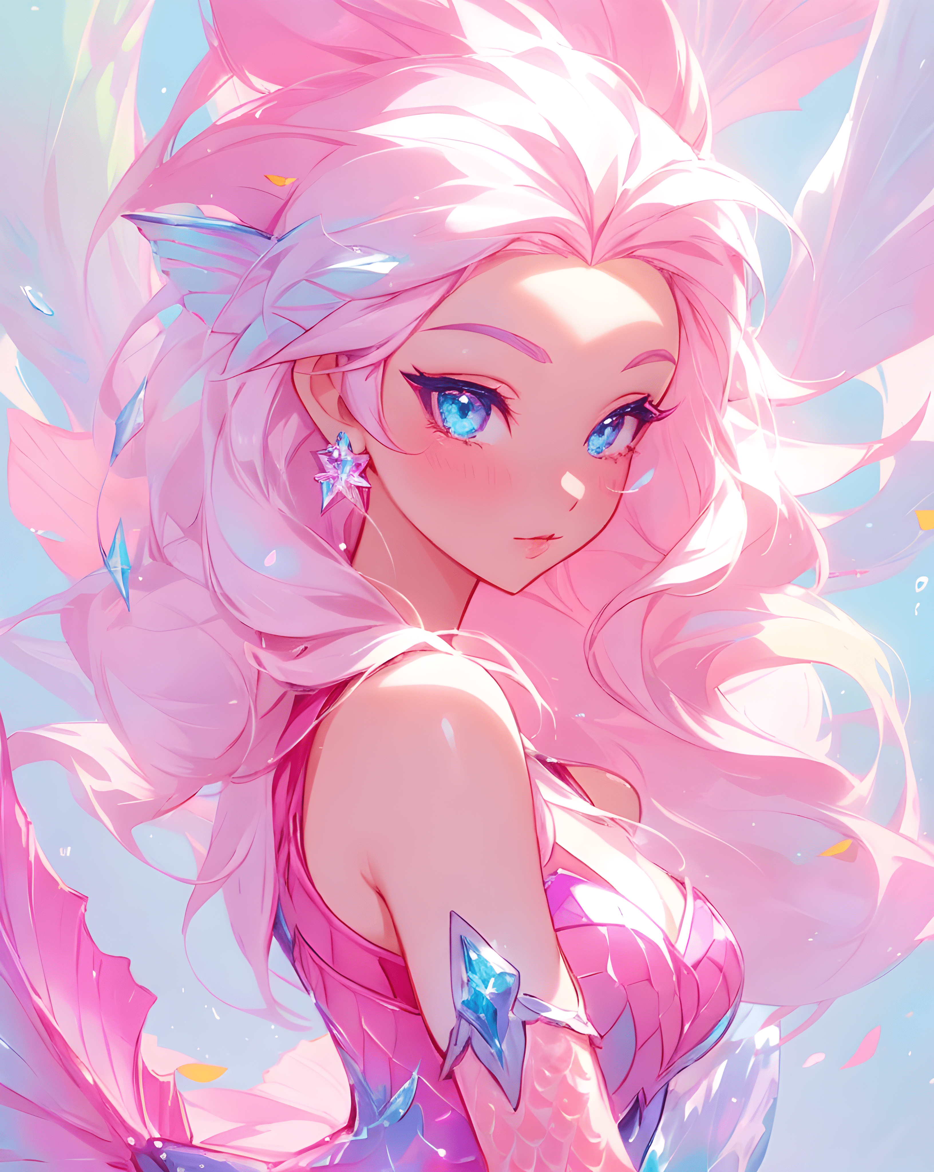 AI generated: ReV Animated prompt: a close up of a person with pink hair, inspired by... (ReV Animated - Portraits)