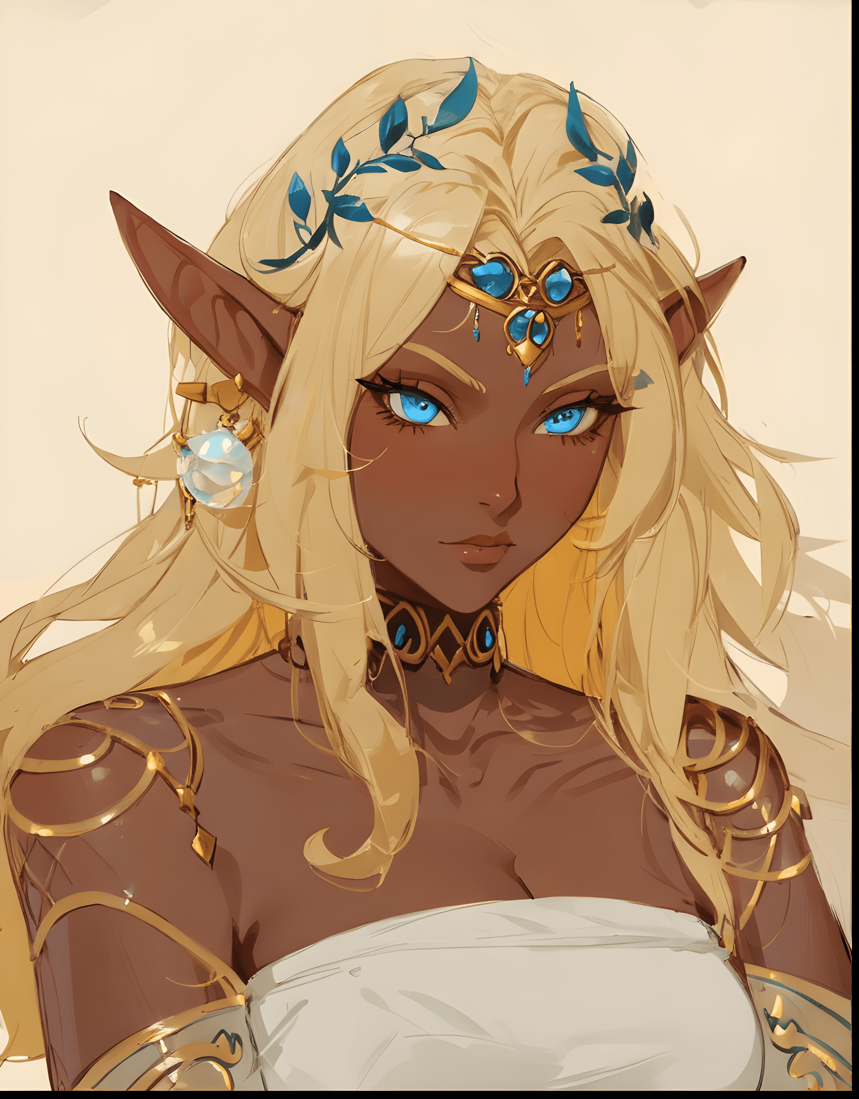 AI generated: Counterfeit-V2.5 prompt: a painting of a woman with blonde hair and blue ey... (Counterfeit-V2.5 - Portraits)