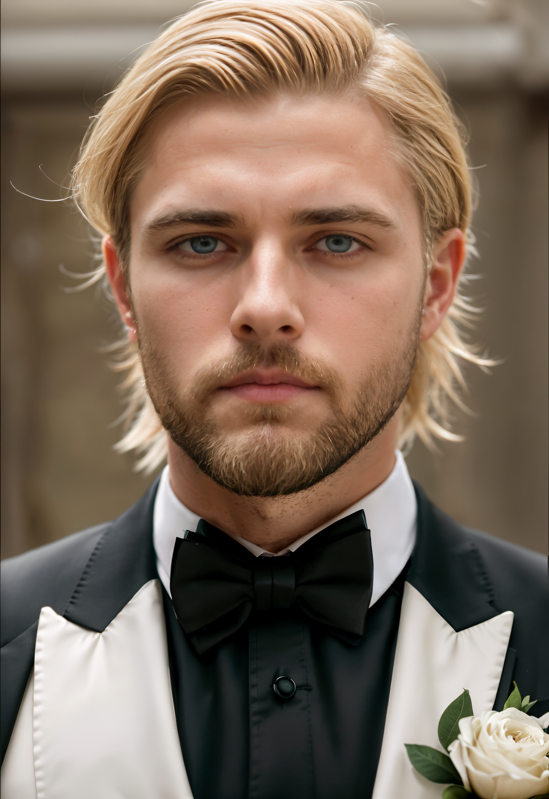AI generated: Bearded Man in Tux (Stable Diffusion - Photography)