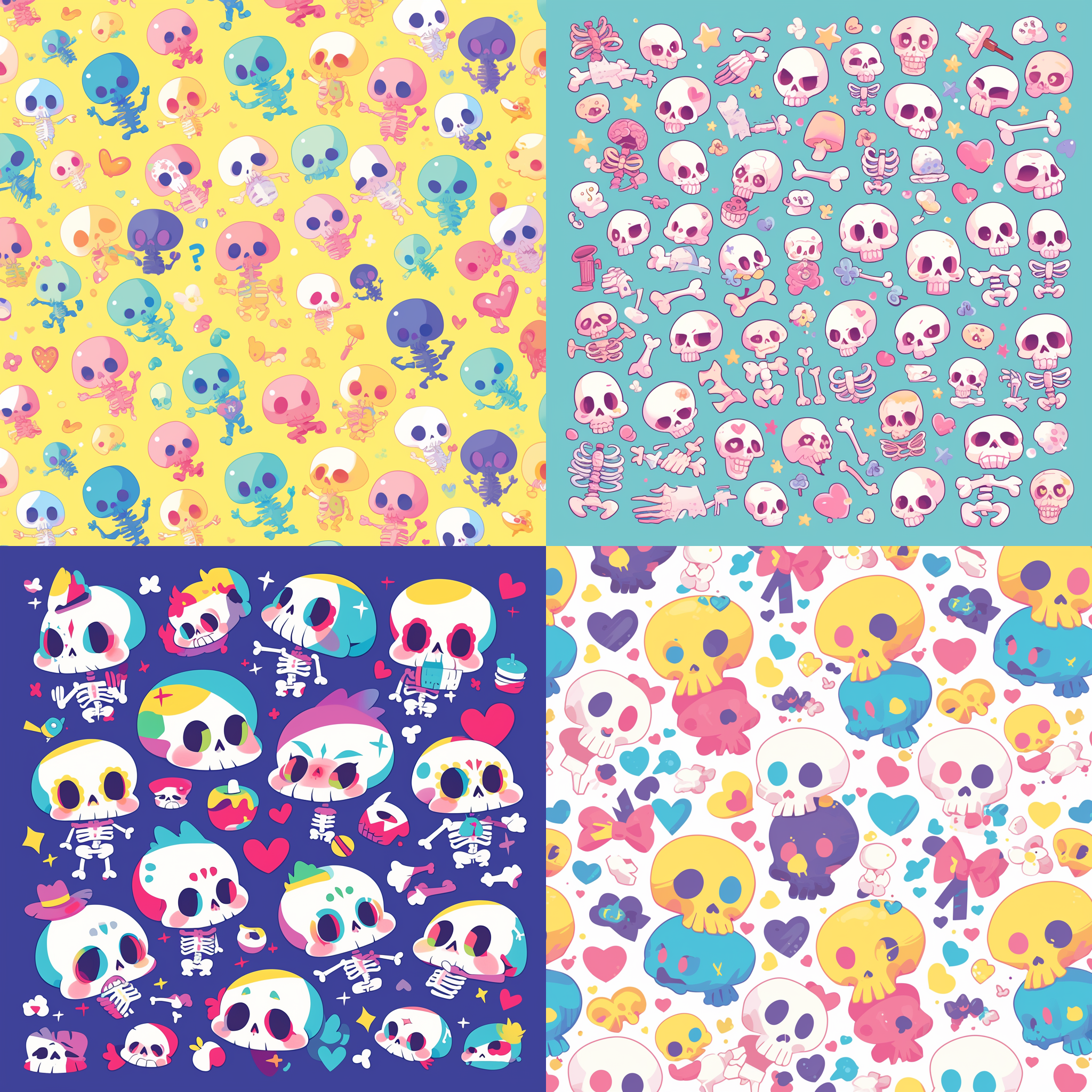 Midjourney prompt: A vector pattern of cute cartoon a human full body... - Midjourney