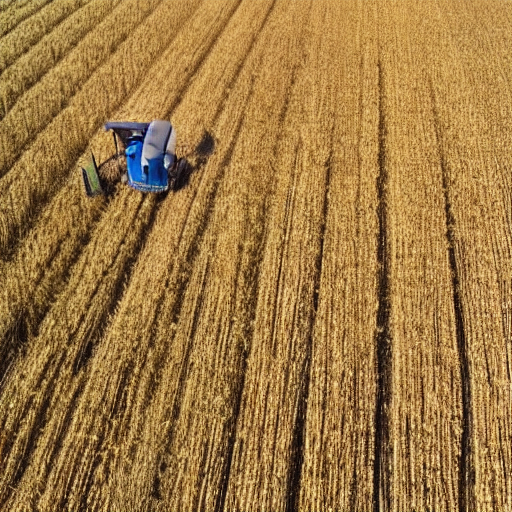 Stable Diffusion prompt: A couple harvesting wheat in a f...