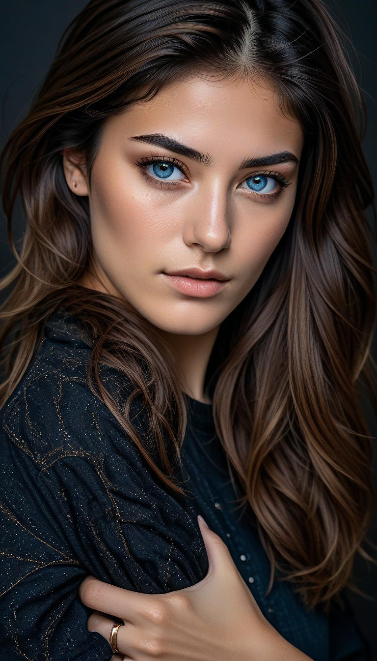 Juggernaut XL prompt: An image of a woman with an intense gaze looking d... - Juggernaut XL