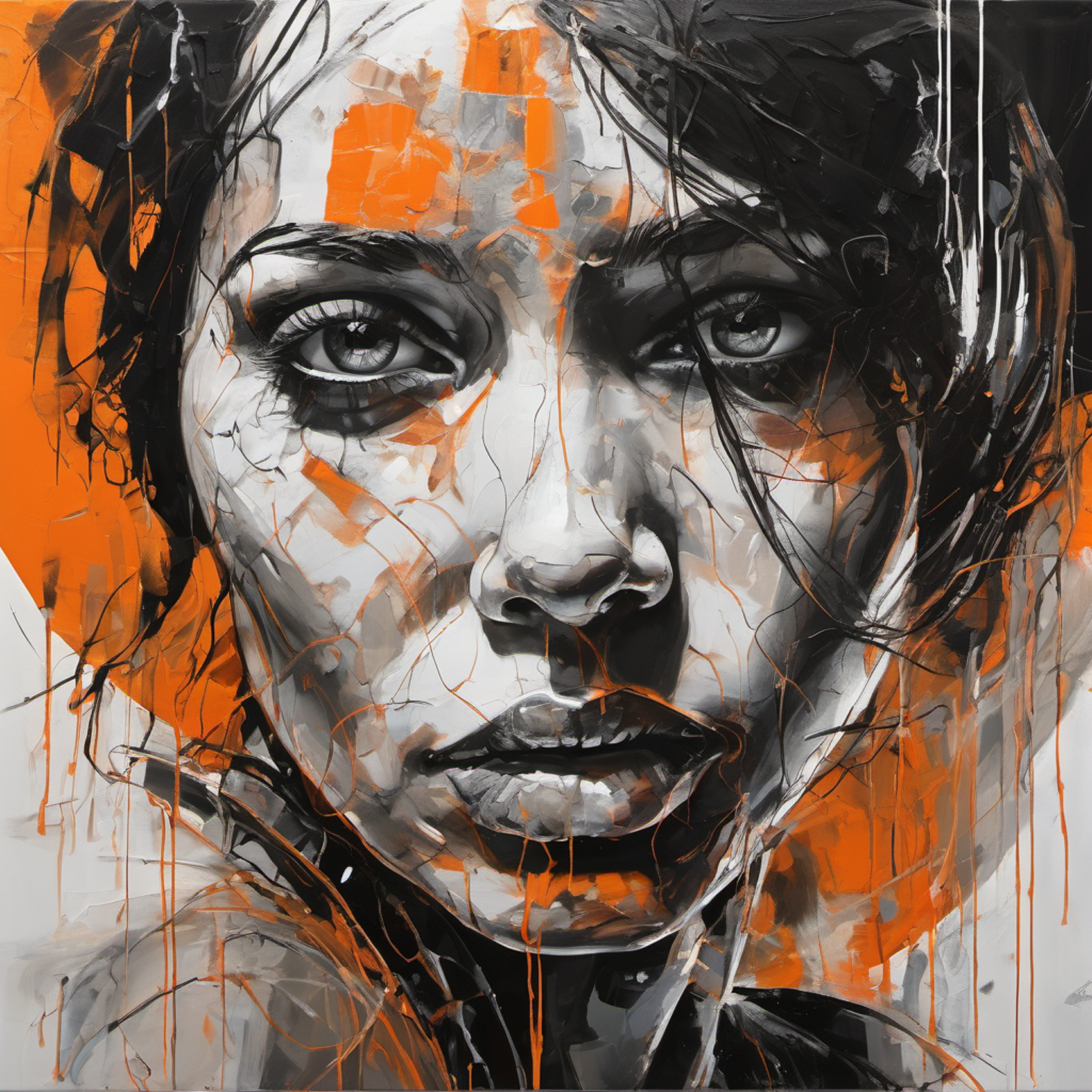 AI generated: Stable Diffusion prompt: a woman is crying minimalist abstract sketch of a ... (Stable Diffusion - Portraits)