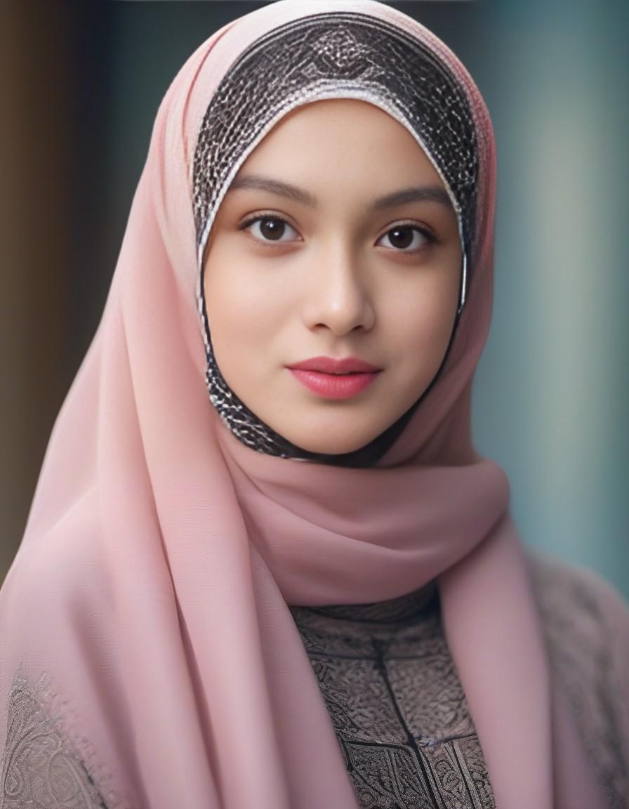صورة مولدة بالذكاء الاصطناعي: DreamShaper prompt: Girl, 18oyo, hazel green eyes, pink lips, black ey... (نموذج DreamShaper - صور شخصية)