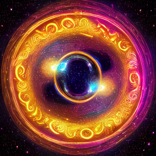 Stable Diffusion prompt: a ouroboros of galaxies circles ...