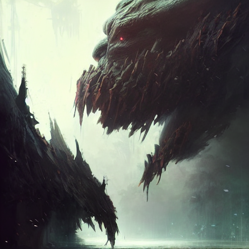 Stable Diffusion prompt: giant humanoid monster, sharp fo...