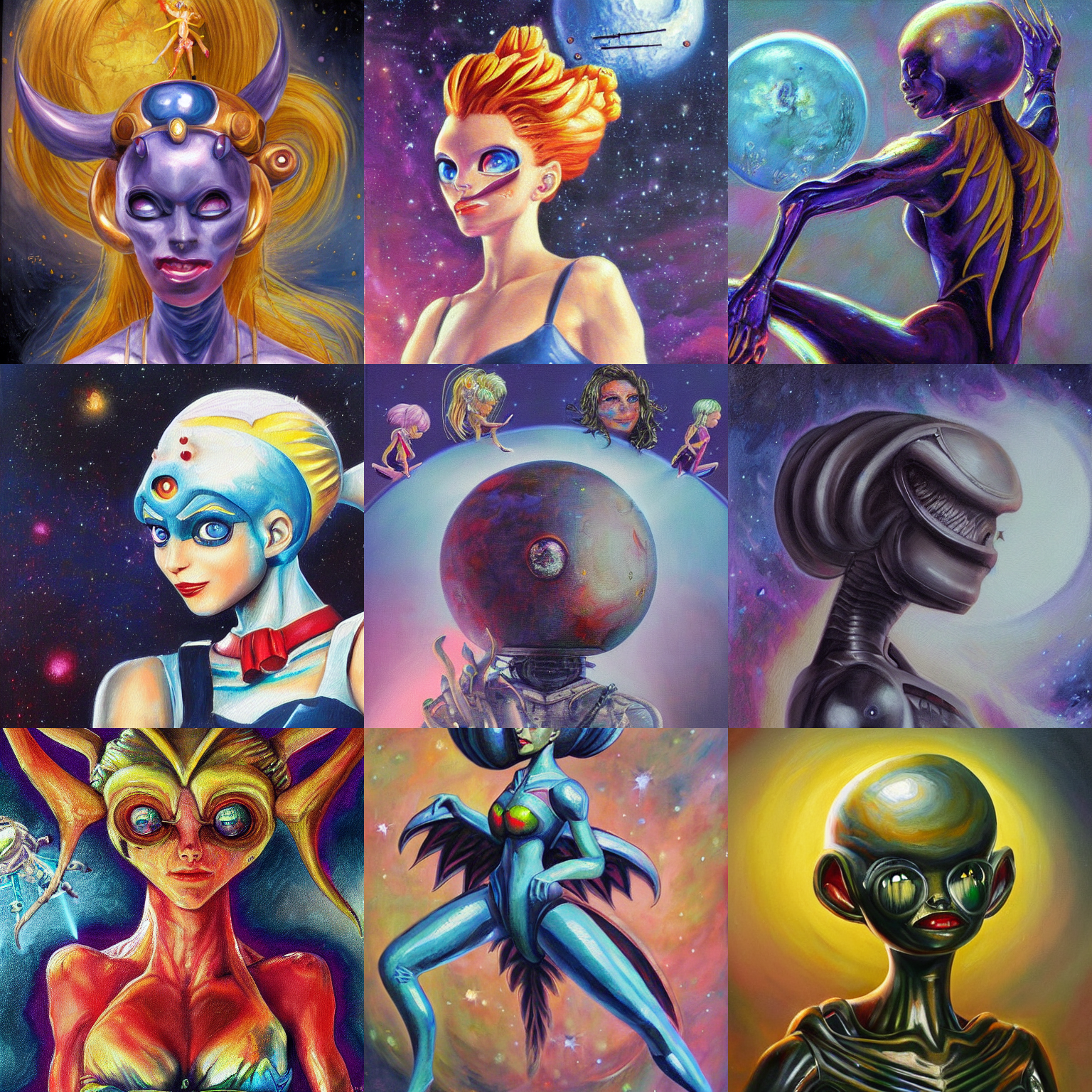 Stable Diffusion prompt: detailed oil painting alien conc...