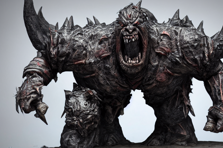 Stable Diffusion prompt: Goldorg, demonic orc from Moria,...