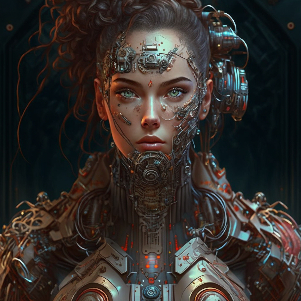 Midjourney prompt: full body cyborg| full-length portrait...